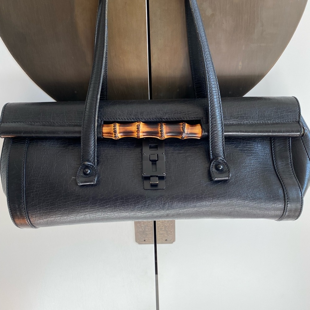 Gucci Leather Bamboo Bullet Bag